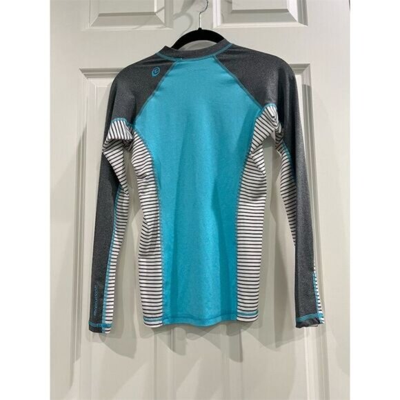 Rip Curl Women's Striped Long Sleeve Rash Guard Swim Top Blue Size S - Picture 2 of 3
